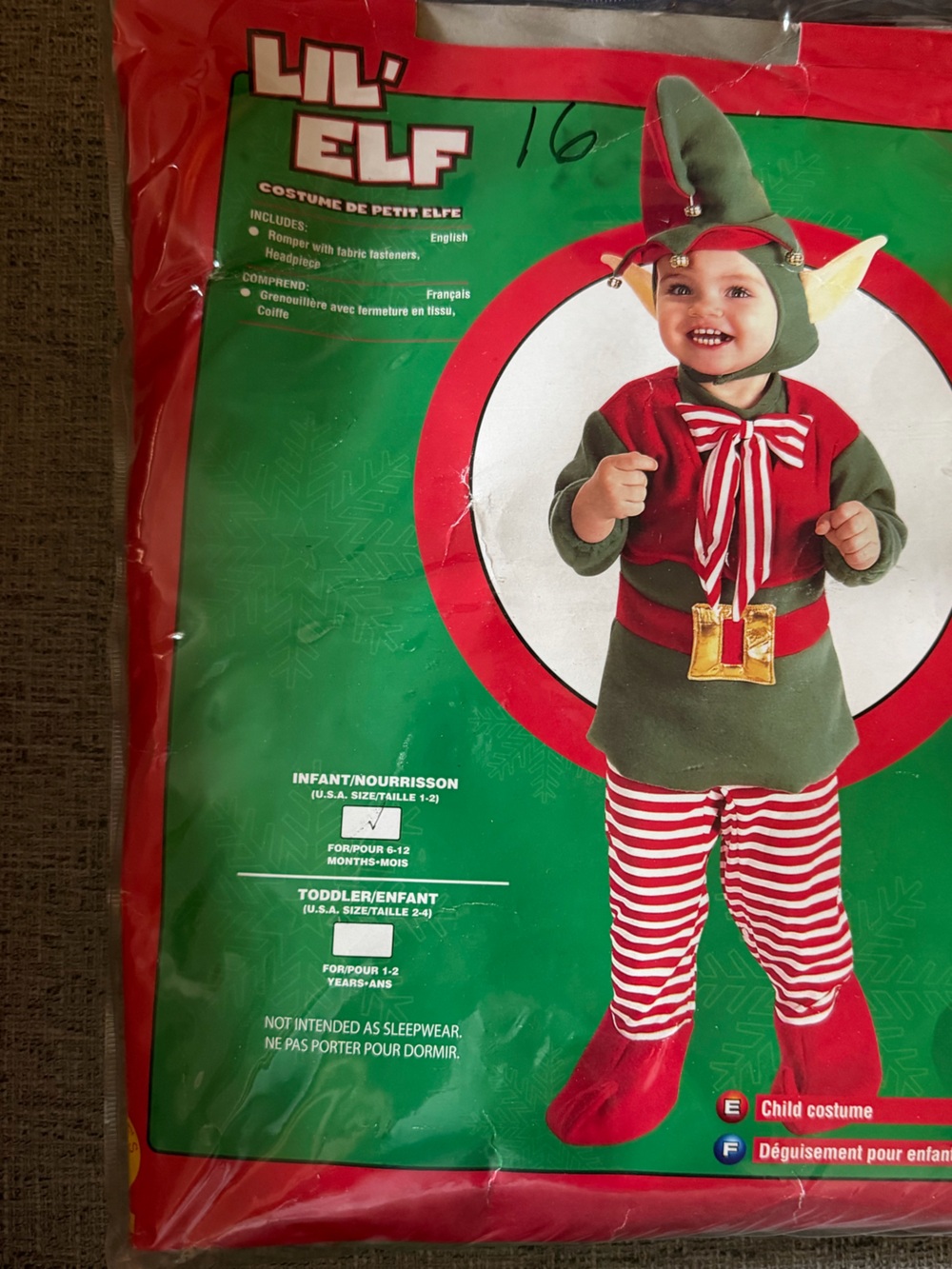 Little Elf Toddler Costume Halloween Holiday Christmas Festive